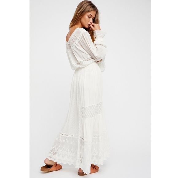 Free People Dresses & Skirts - Free People Tina Lace Smocked Peasant Maxi Dress